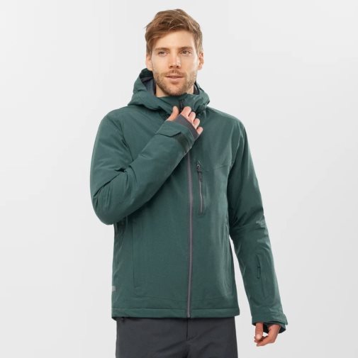 Green Salomon Untracked Insulated Men's Ski Jackets | IE FR2175